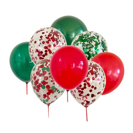 100 st 12 Tum Julballonger Partydekorationer Röd Grön, ZQKLA