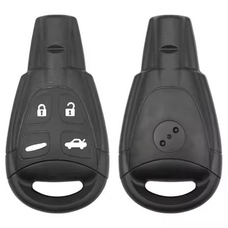 Nøglehus/Alarmdåse med 4 Knapper til Saab 9-3 & 9-5 Sort