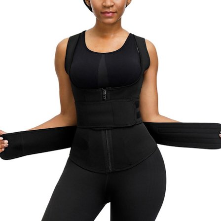 Svettevest Waist Trainer for Kvinner Trening Tank Zip Vest Justerbar