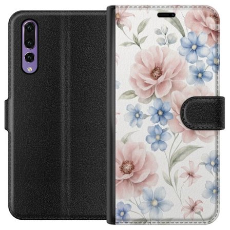 Kompatibelt Plånboksfodral till Huawei Huawei P20 Pro Romantiska blommor