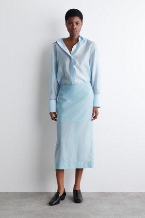 COS Women's Sheer Shirt in Blue