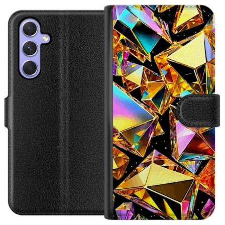 Samsung Galaxy A54 Tegnebogsetui 3D Guld