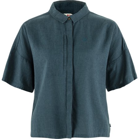 Fjällräven Övik Hemp Camp Skjorte SS M - female - Mountain Blue - T-Skjortes & tank Topps