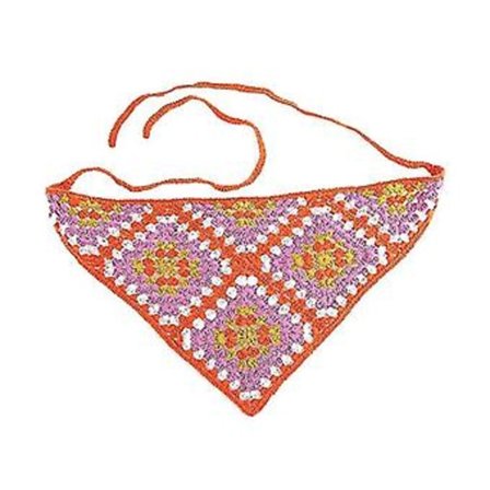 Etnisk stil heklet bandana slips bak hodetørkle trekant strikket hode skjerf (oransje)