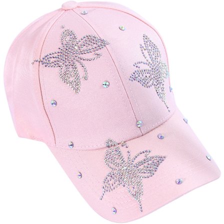 Naisten hattu Perhonen Säädettävä lippis Timantit Bling Niitattu Uusi