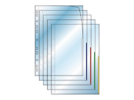 Plastficka signal, A4, stansad, 120 mikrometer, polypropylen, jämn, 11 hål, genomskinlig gul - Lyreco - Kontorsmaterial - Mappar och plastfickor - 