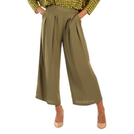 Manila Grace, Wide Trousers Groen, Dames, Maat:L