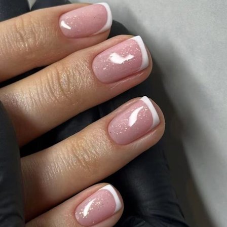 Fyrkantiga Press On-naglar, falska naglar, lim på naglar, akrylnaglar, franska nagelspetsar