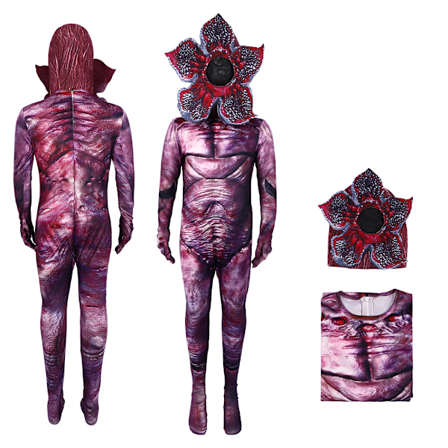 Demogorgon Kostume til Børn Drenge Halloween Skræmmende Cosplay Blomst Monster Jumpsuit C stil jumpsuit+hovedbeklædning C style jumpsuit+