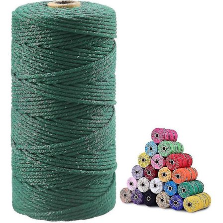 3mm Makrame-snøre Kompatibelt Håndverk 100m Beige Bomull Makrame Håndverkssnor Tau Kompatibel Vegg Hengende Plante Henger Strikking.