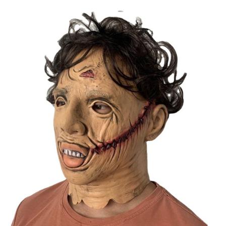Sågmask Huvudbonader Med Hår Cosplay Rekvisita För Halloween-fest