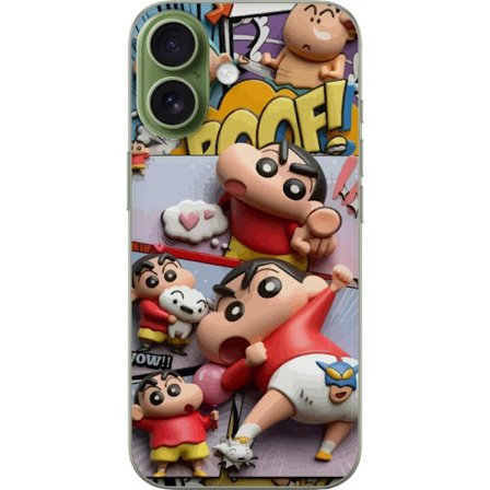 Kompatibel Mobilcover til Apple iPhone 17 Crayon Shin-chan kollage med sjove poser farverig stil humoristiskt anime-inspireret motiv