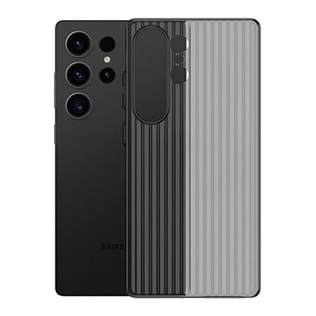 Samsung Galaxy S24 Ultra, Gjennomsiktig HD-telefondeksel (Transparent svart, ingen magnetisk feste)