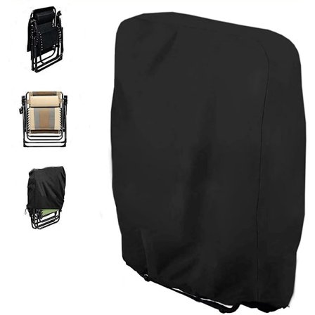 Foldbart udendørs stolebetræk - 71*20/34*110 cm - Havestolebetræk - 420D Oxford stof - Sort