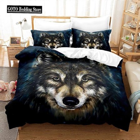 v565 Sengetøj ulve sengetæppe sæt Voksne Vinter Dynebetræk Sæt Børn, twin Full Queen King Soveværelsessæt Boligtekstil housse de couette 3-delt 