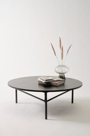 Jotex - Sofabord Ø 100 Cm Black mdf / metall - VALLEY - Kjøp Sofabord hos Jotex