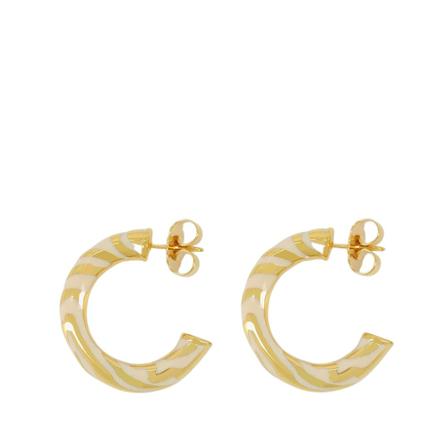 Aurélie Bidermann, Liwa Earrings in White Resin/Gold Plated Wit, Dames, Maat:ONE Size