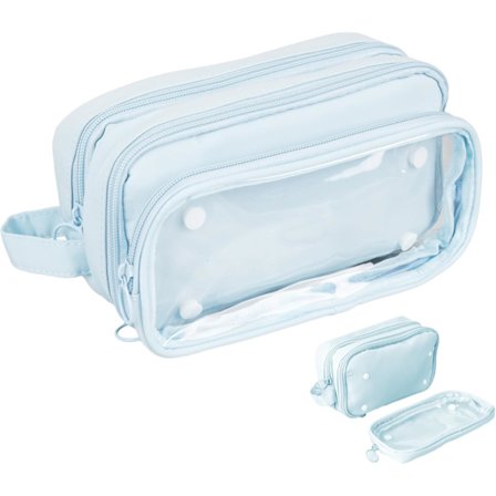 Large Capacity Pencil Case with Compartments - Detachable Marker Holder, Multifunctional for Stationery and Cosmetics, 12.4x20.8 cm