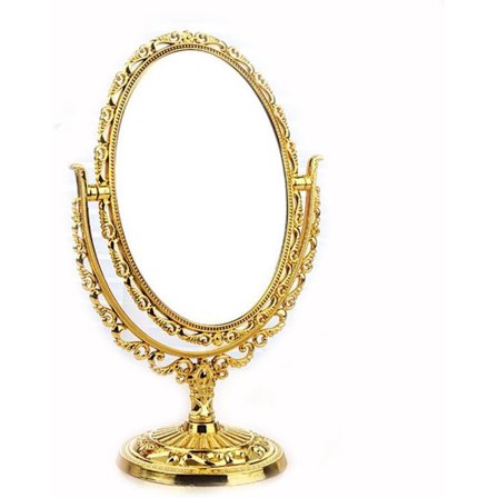 Dobbeltsidet Vintage Kosmetisk Fritstående Spejl Antik Kosmetik Spejl