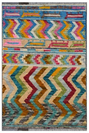 Moroccan Berber - Afghanistan Hand Knotted 80X122 Rug Brown/Dark Red Afghanistan