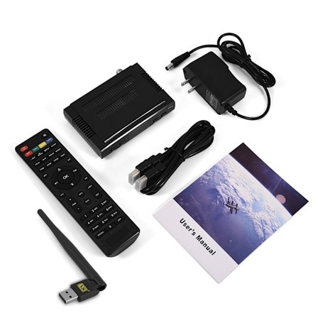 Bärbar Full HD DVB S/S2 Digital Satellit-TV-mottagare Stöd PVr USB WiFi Dongle