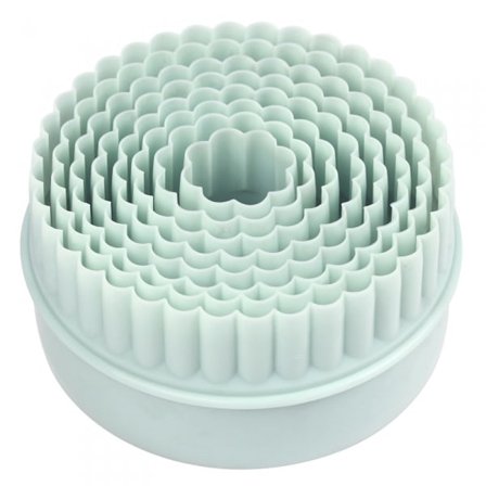 Kjeksformer - To-sidig rund kjeksform, kjeksformer og fondantkakeform - Sett med 8 plastkjeksformer.