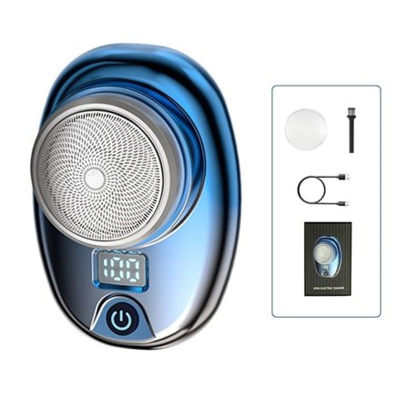 Mini barbermaskine med LED elektrisk barbermaskine BLÅ