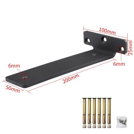 Høyre vinkelbrakett Skrivebordshylle SVART 8TOM