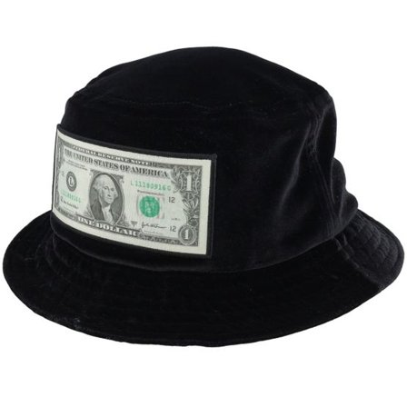Calza Pennello - Svart bucket Hatt - Dollar Bill Velvet Black Bucket @ Hatstore