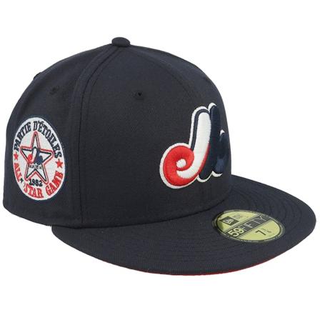 New Era - MLB Blauw fitted Cap - Montreal Expos Midnight Wine 59FIFTY 82 All Star Game Navy/White/Red Fitted @ Hatstore