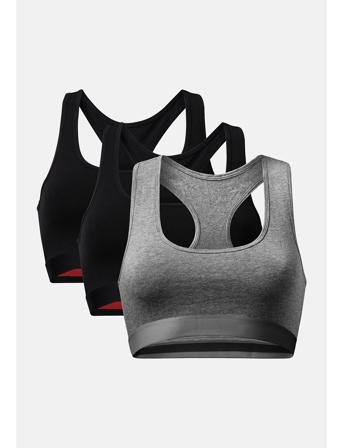 Women's Organic Cotton Bralette 3-Pack Black Danish Endurance