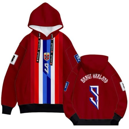 Norge landslag fotballhettegenser tykk design NO.9 Haaland