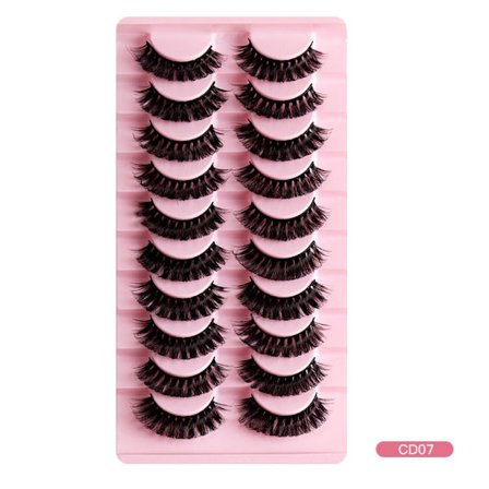 10Pairs Lashes DD Curl Russian Volume Mink Hair teesetti - spot-myynti