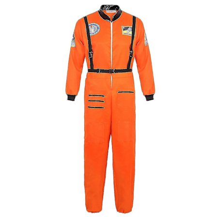 Astronaut Costume Space Suit For Adult Cosplay Costumes Zipper Halloween Costume Couple Flight Jumpsuit Plus Size Uniform -a Orange for Men