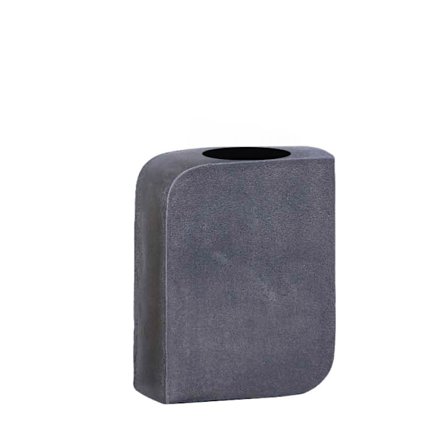 Grå aluminiumsvase i mursten – 14x7x18cm