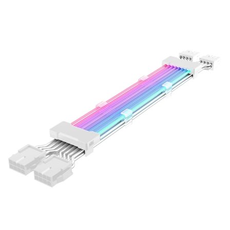 PC-Kabinett-PSU Forlengelse RGB Kabel 24Pin PCI-E GPU 8PinX2.8PinX3 Neon-Farge Linje ARGB Streamer-Overføringsadapter 5V3Pin Hvit