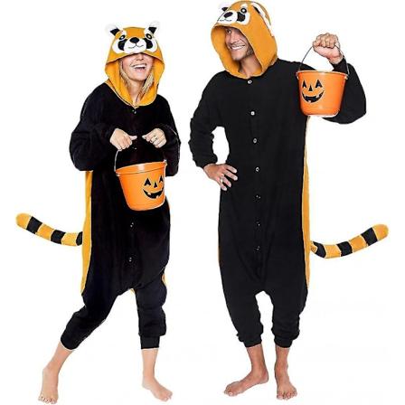 Dyre- og havdyrs plyspels cosplay-dragt til voksne - Sjovt og legende Halloween-kostume Lille røde panda