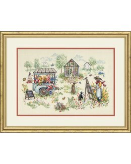 Broderikit Billede Lykkelige Stunder Have - Dimensions