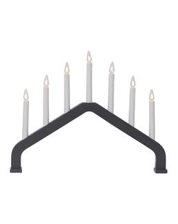 Adventslysestake House av tre Mørk grå - Star Trading
