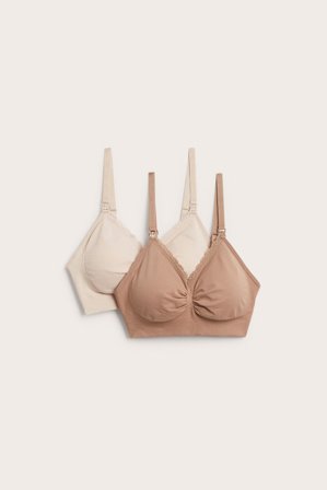 Kappahl | Stanik do karmienia, 2-pak Beżowy 3XL | Beżowy