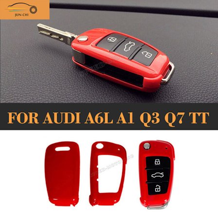 Svart ABS Coan i karbon for bilnøkkeldeksel for Audi A6l A1 Q3 Q7 TT R8 A3 S3 S3 ABS Svart