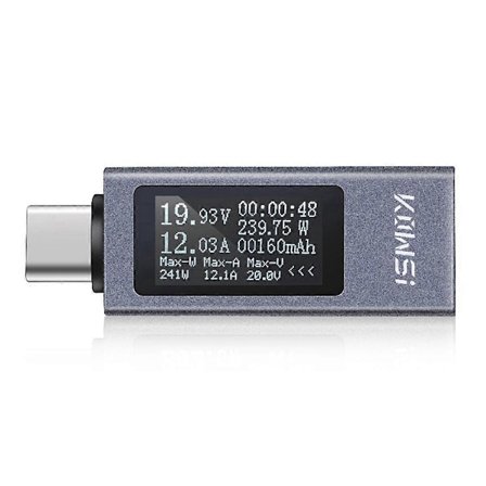 Type-C Multifunktionelt Digitalt Display Amperemeter Strømmåler DC 4-30V 12A Voltmeter Amperemeter Kapacitetstester KWS-2301C
