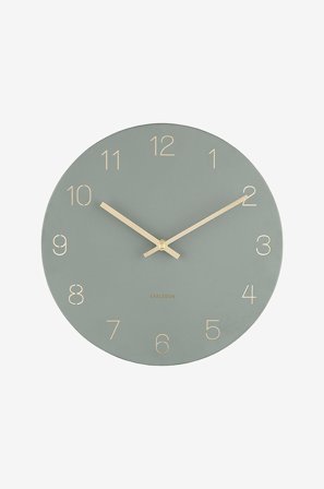 Karlsson - Vægur Charm Engraved Numbers Small - Grøn - Vægure og bordure - Fra Homeroom