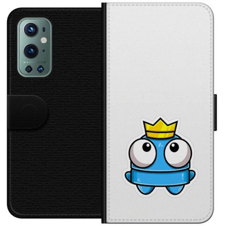 Yhteensopiva Lompakkokotelo OnePlus OnePlus 9 Pro Sininen piirros hahmo kruunulla ja suurilla silmillä leikkisässä kuninkaallisessa tyylissä