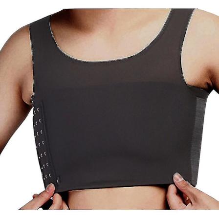 Tomboy Lesbisk Andas Bröstbindare Kort Korsettväst Andas Elastisk Sport BH Linne 3XL