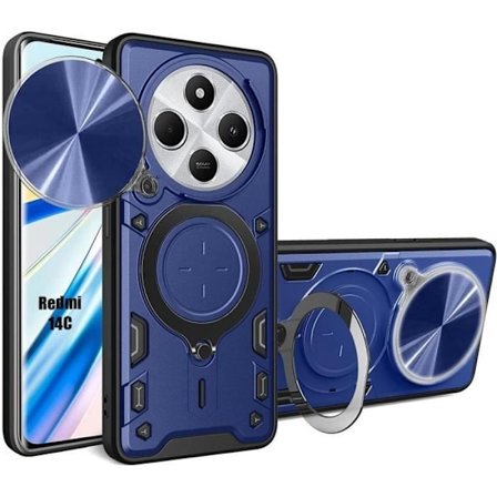 Coque Antichoc - E.F.CONNECTION - Til Xiaomi Redmi 14C - Magnetisk Støtte - Kamerabeskyttelse - Fleksibel