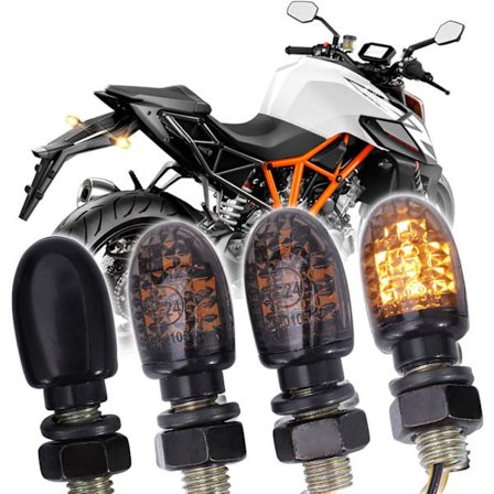 4st Motorcykel LED Blinkers E24 Godkänd 7 LED Micro Indicators 12V Universal 2835 SMD Mini Vattentät Bulb M8 för Cruiser Bobber Chopper S