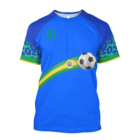 Brasilia Jersey miesten t-paita O-kaula-aukko Ylisuuri lyhythihainen miesten vaatetus 3D-painettu Brasilian lippu valikoima jalkapallojoukkueen paita