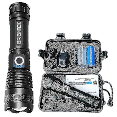 Super Lys 90000lm LED Taktisk Lommelykt Med Oppladbar Batteri Zoombar