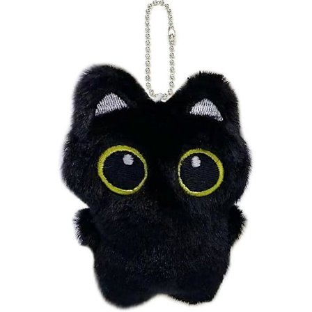 Sort Kat Plys Nøglering, Sød Kat Plys Nøglering, Sorte Kat Gaver til Håndtasker, Rygsække, Nøgleringe, Tilbehør, Charms, Katteelsker Gaver